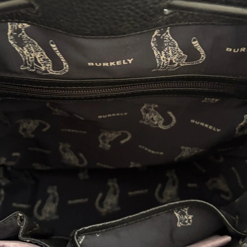 ⚡️ NWT Burkely Black Pebbled Leather Drawstring Backpack with Shoulder Strap ⚡️